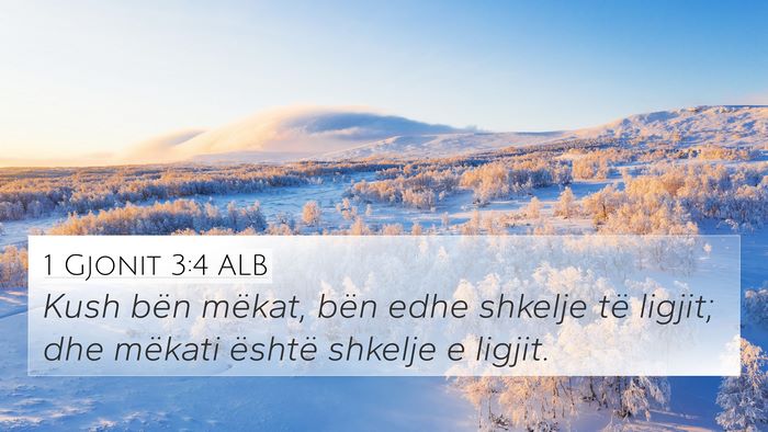 1 Gjonit 3:4 ALB Bible Verse Image
