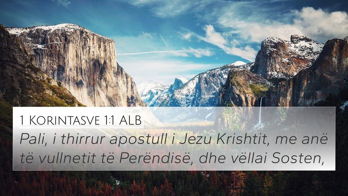 1 Korintasve 1:1 ALB Bible Verse Image