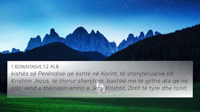 1 Korintasve 1:2 ALB Bible Verse Image