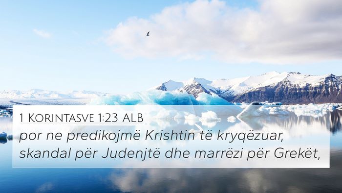 1 Korintasve 1:23 ALB Bible Verse Image