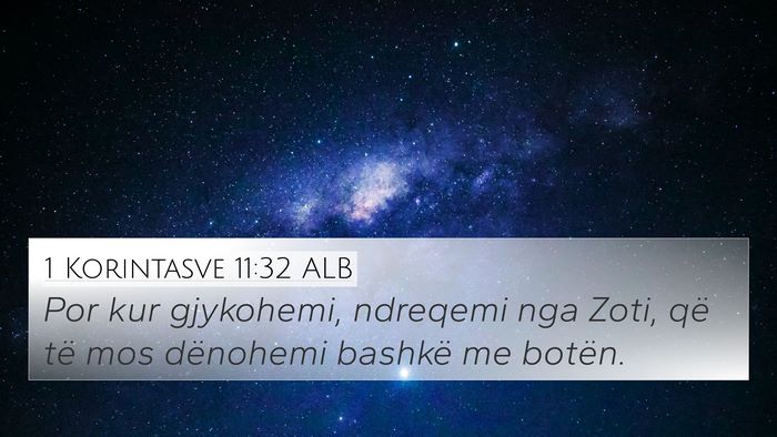 1 Korintasve 11:32 ALB Bible Verse Image