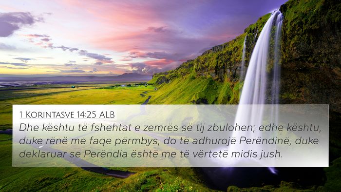 1 Korintasve 14:25 ALB Bible Verse Image