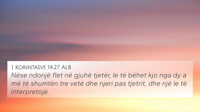 1 Korintasve 14:27 ALB Bible Verse Image