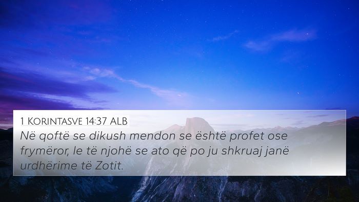 1 Korintasve 14:37 ALB Bible Verse Image