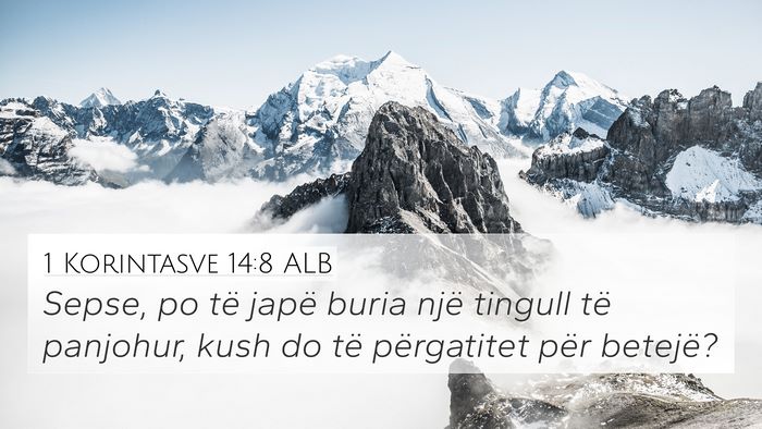 1 Korintasve 14:8 ALB Bible Verse Image