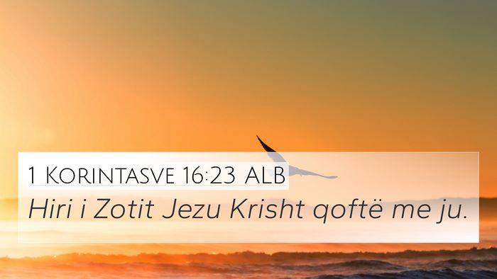 1 Korintasve 16:23 ALB Bible Verse Image