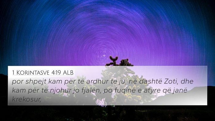 1 Korintasve 4:19 ALB Bible Verse Image