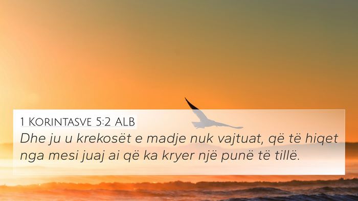 1 Korintasve 5:2 ALB Bible Verse Image