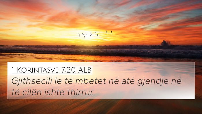 1 Korintasve 7:20 ALB Bible Verse Image