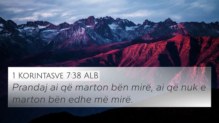 1 Korintasve 7:38 ALB Bible Verse Image