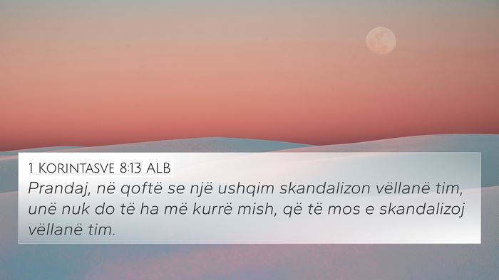 1 Korintasve 8:13 ALB Bible Verse Image