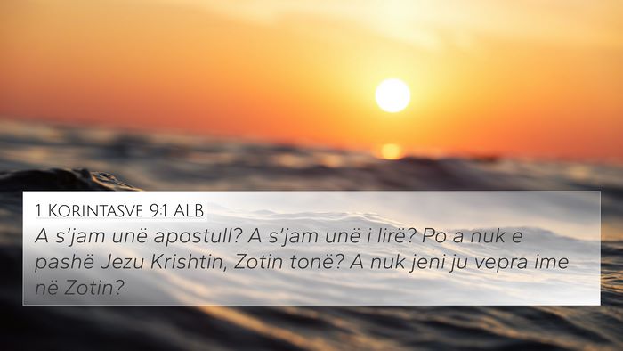 1 Korintasve 9:1 ALB Bible Verse Image