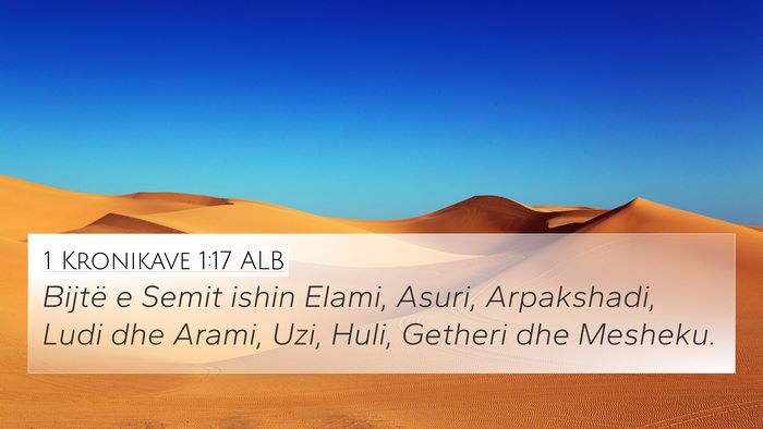1 Kronikave 1:17 ALB Bible Verse Image