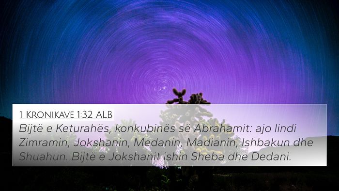 1 Kronikave 1:32 ALB Bible Verse Image