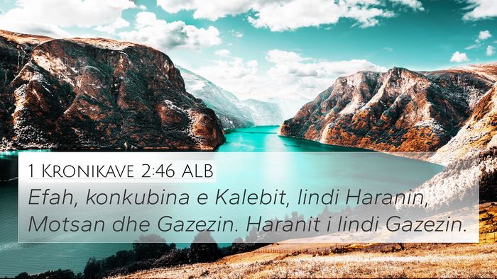 1 Kronikave 2:46 ALB Bible Verse Image