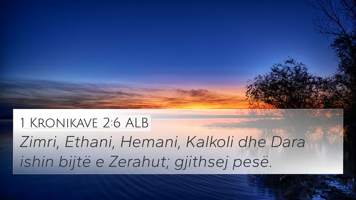 1 Kronikave 2:6 ALB 4K Wallpaper - Zimri, Ethani, Hemani, Kalkoli dhe Dara ishin - 4K Wallpaper Bible Verse