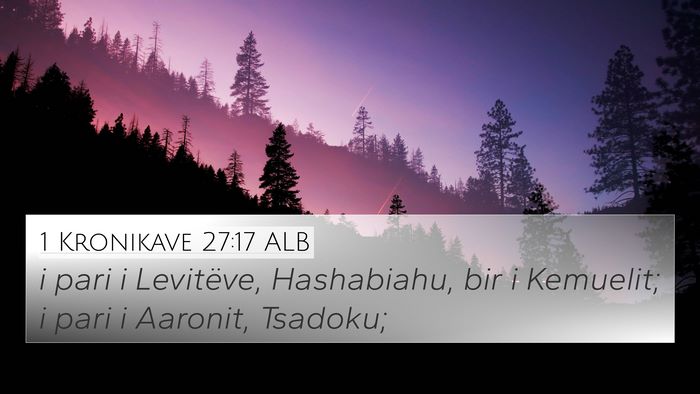 1 Kronikave 27:17 ALB 4K Wallpaper - i pari i Levitëve, Hashabiahu, bir i Kemuelit; i - 4K Wallpaper Bible Verse