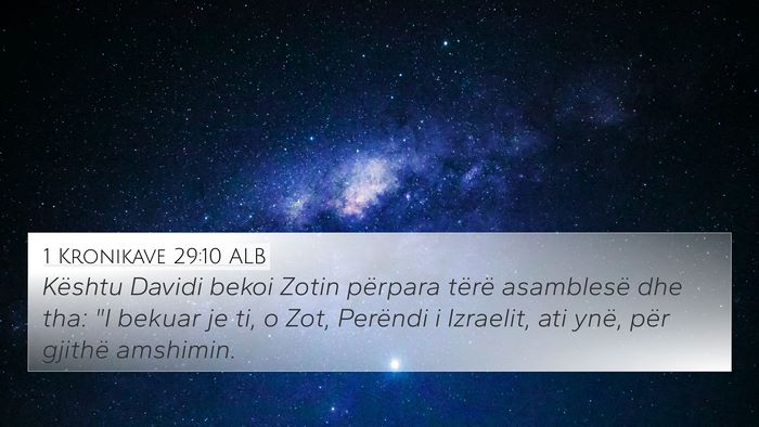 1 Kronikave 29:10 ALB Bible Verse Image