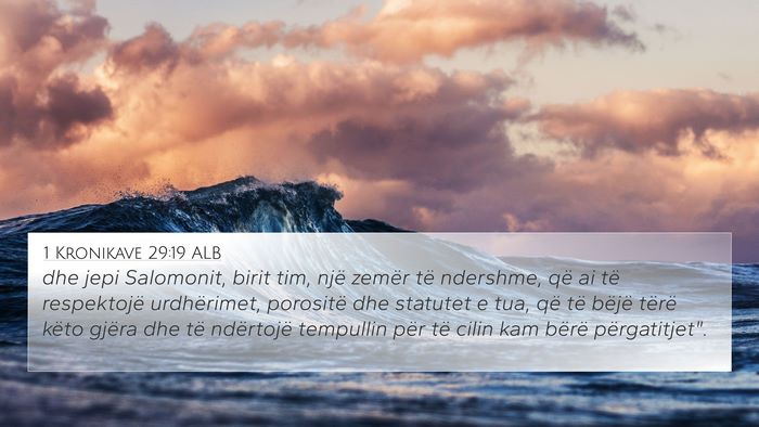 1 Kronikave 29:19 ALB Bible Verse Image