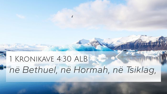 1 Kronikave 4:30 ALB Bible Verse Image