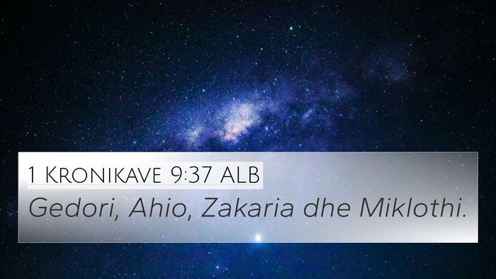 1 Kronikave 9:37 ALB Bible Verse Image
