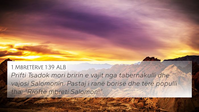 1 Mbretërve 1:39 ALB Bible Verse Image