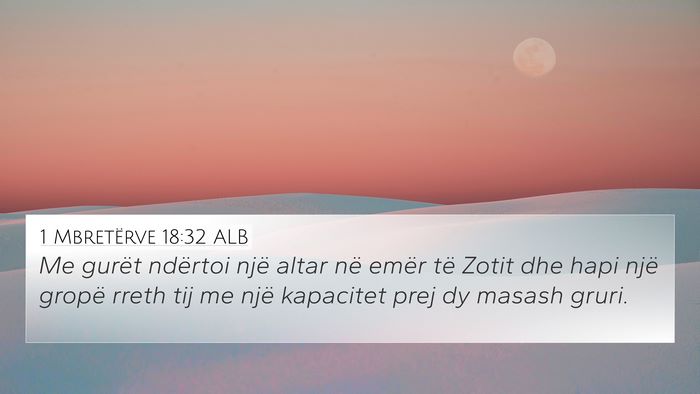 1 Mbretërve 18:32 ALB 4K Wallpaper - Me gurët ndërtoi një altar në emër të Zotit - 4K Wallpaper Bible Verse