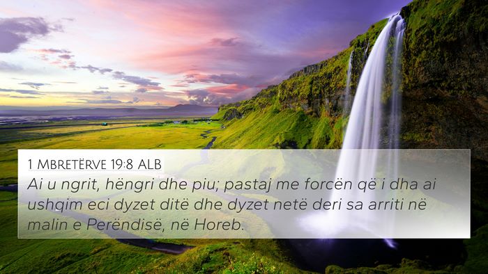1 Mbretërve 19:8 ALB Bible Verse Image
