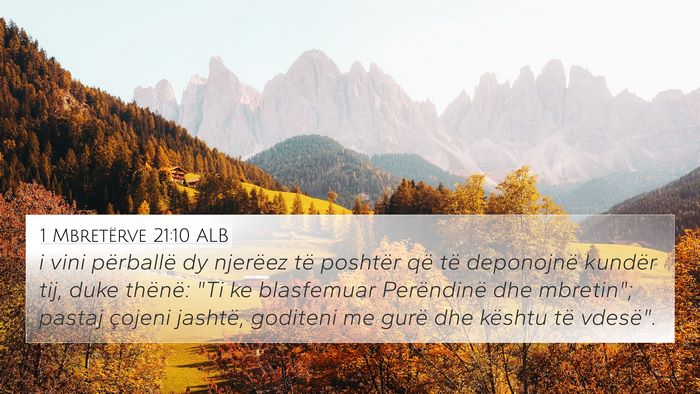 1 Mbretërve 21:10 ALB Bible Verse Image