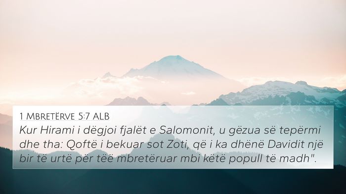 1 Mbretërve 5:7 ALB Bible Verse Image