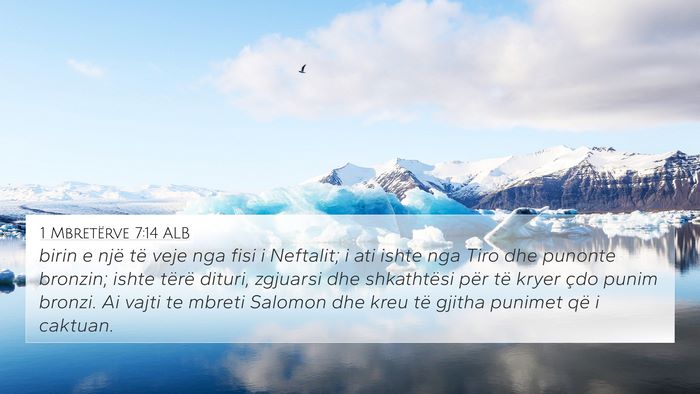 1 Mbretërve 7:14 ALB Bible Verse Image