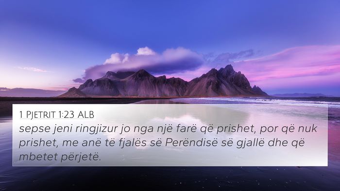 1 Pjetrit 1:23 ALB Bible Verse Image