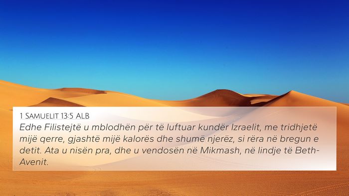 1 Samuelit 13:5 ALB Bible Verse Image