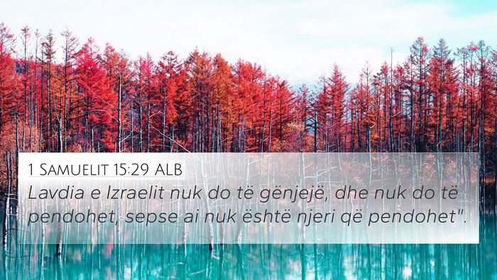 1 Samuelit 15:29 ALB Bible Verse Image