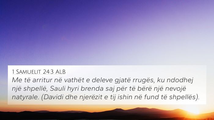 1 Samuelit 24:3 ALB Bible Verse Image