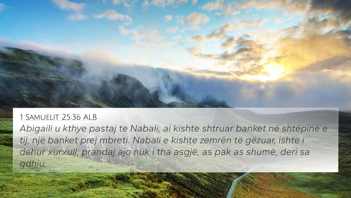 1 Samuelit 25:36 ALB Bible Verse Image