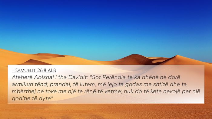 1 Samuelit 26:8 ALB Bible Verse Image