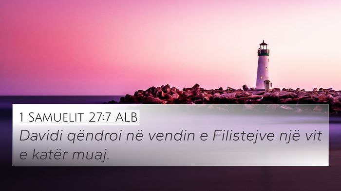 1 Samuelit 27:7 ALB Bible Verse Image