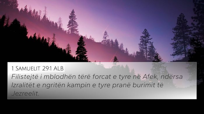 1 Samuelit 29:1 ALB Bible Verse Image