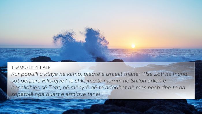 1 Samuelit 4:3 ALB Bible Verse Image