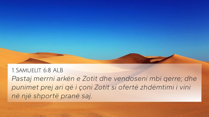 1 Samuelit 6:8 ALB 4K Wallpaper - Pastaj merrni arkën e Zotit dhe vendoseni mbi - 4K Wallpaper Bible Verse