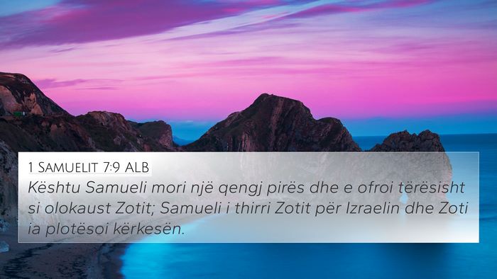1 Samuelit 7:9 ALB Bible Verse Image