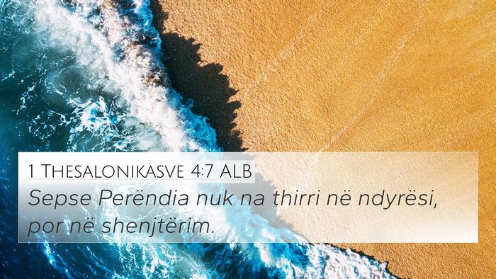 1 Thesalonikasve 4:7 ALB Bible Verse Image