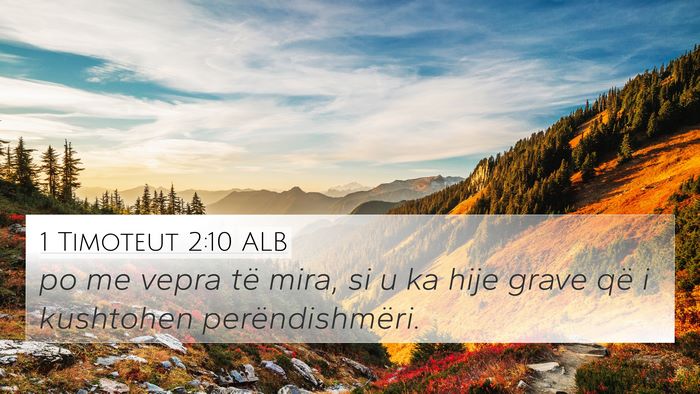 1 Timoteut 2:10 ALB 4K Wallpaper - po me vepra të mira, si u ka hije grave që i - 4K Wallpaper Bible Verse