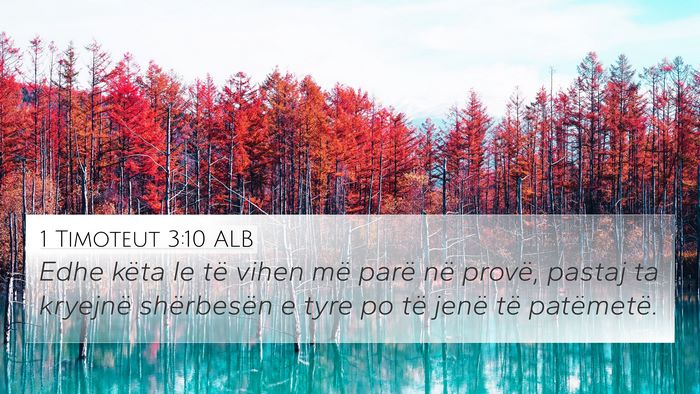 1 Timoteut 3:10 ALB Bible Verse Image