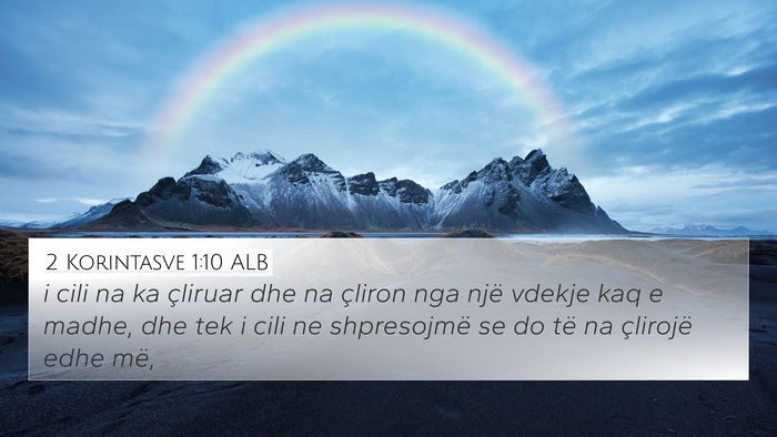 2 Korintasve 1:10 ALB Bible Verse Image