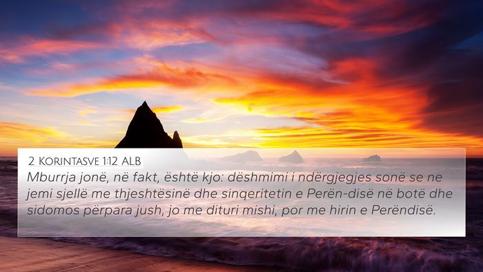 2 Korintasve 1:12 ALB Bible Verse Image