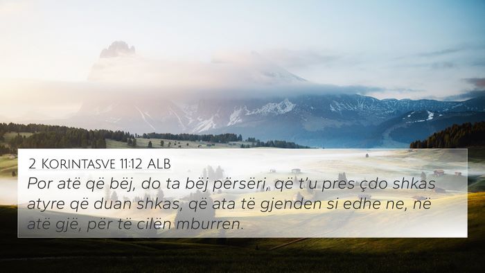 2 Korintasve 11:12 ALB Bible Verse Image
