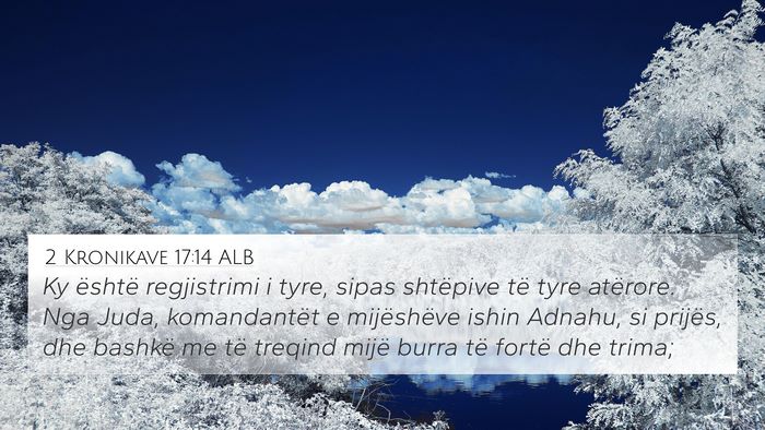 2 Kronikave 17:14 ALB Bible Verse Image