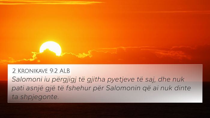 2 Kronikave 9:2 ALB Bible Verse Image